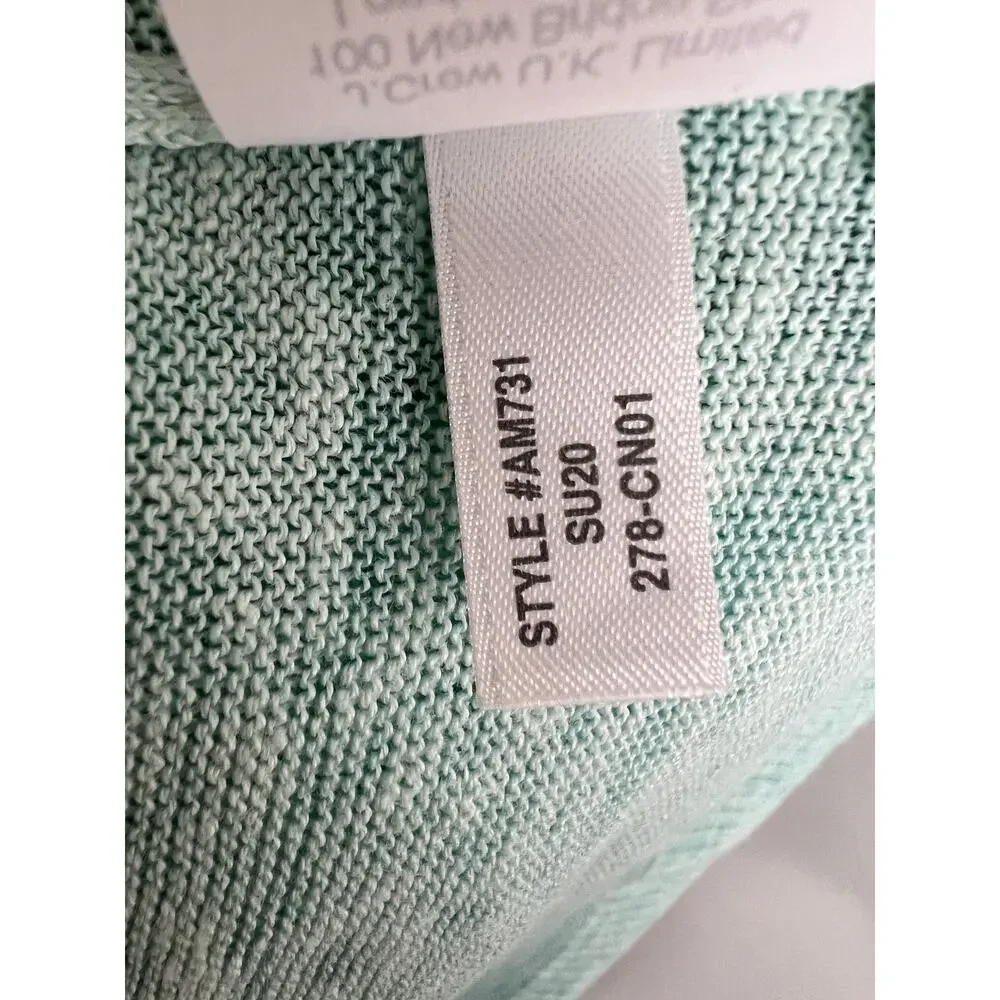 J. Crew Green Long Sleeve Women's Crewneck Faded Linen Sweater Size XXS